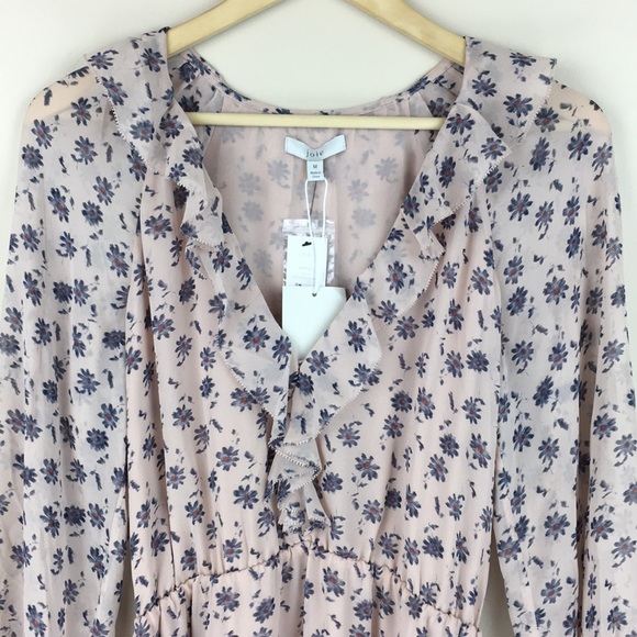 Joie Marelle Pink Silk Floral Tie Waist Dress NWT - Picture 5 of 14